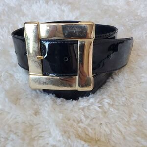 Vintage Women's Glosy Belt Size Large Black Mob Wife